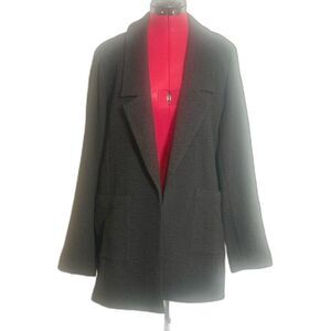 NWT Eileen Fisher Puckered Blazer Woman's Size Medium Notch Collar Open Front